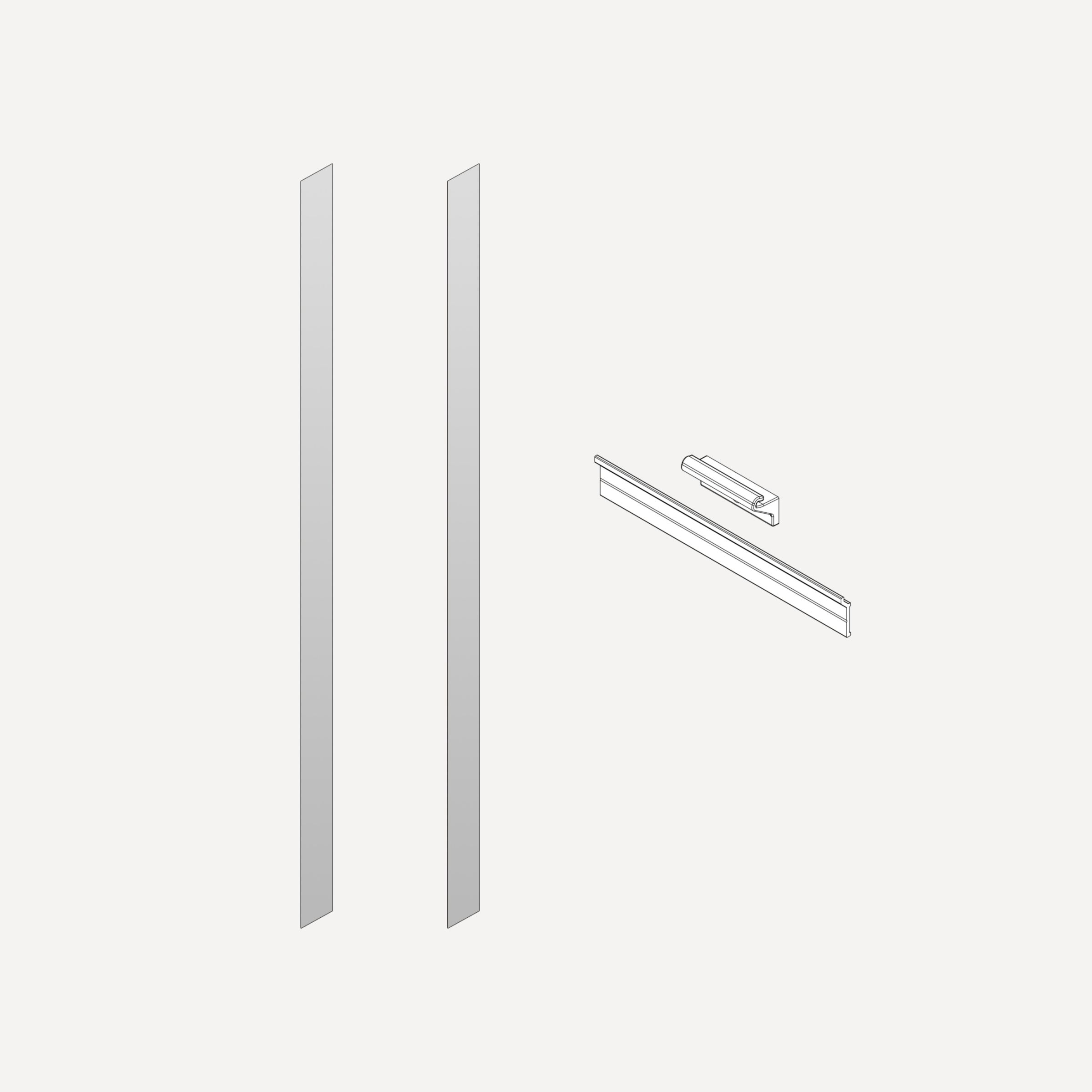 Semi-Recessed and Ganging Kits, 6" x 40" x 2/25", For M Series Reserve Cabinets Bathroom Accessories — Semi Recessed