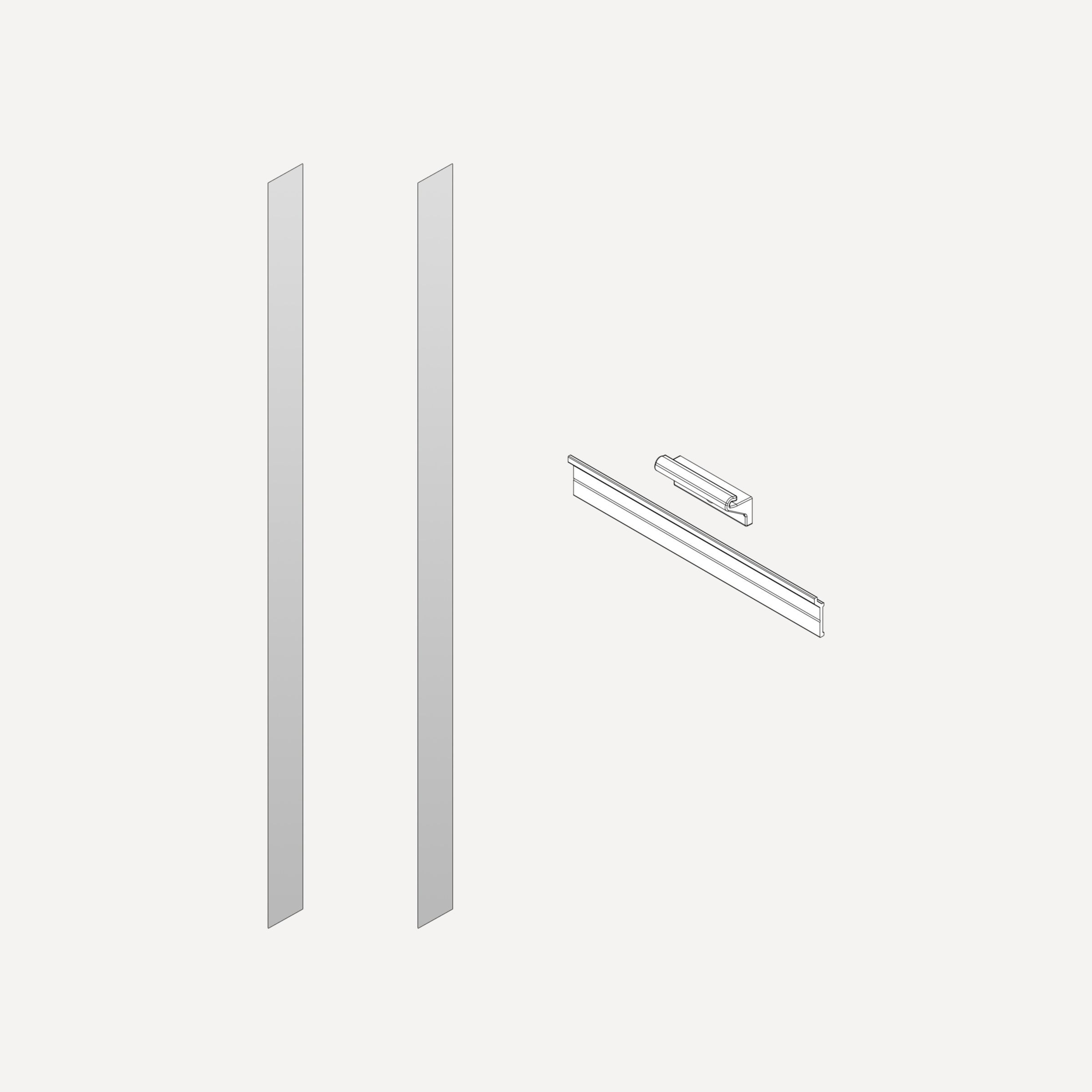 Semi-Recessed and Ganging Kits, 6" x 36" x 2/25", For M Series Reserve Cabinets Bathroom Accessories — Semi Recessed