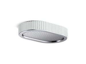 Rain Showerhead, White Carrara band