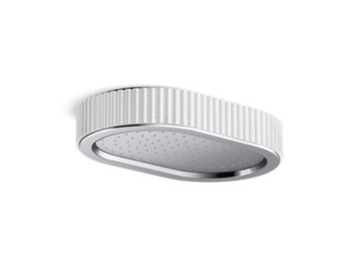 Rain Showerhead, White Carrara band