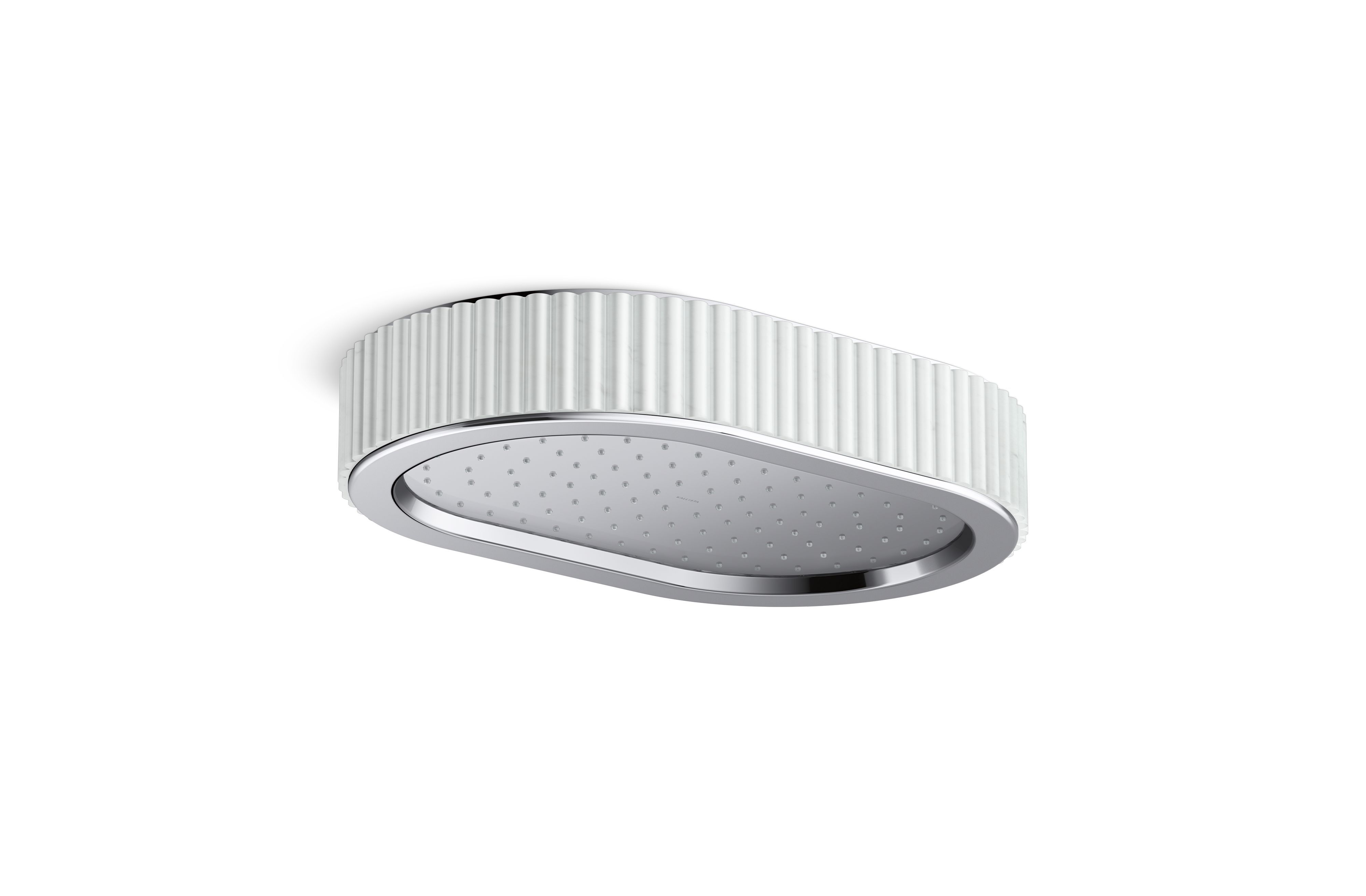 Bandeau™ — Rain Showerhead, White Carrara band