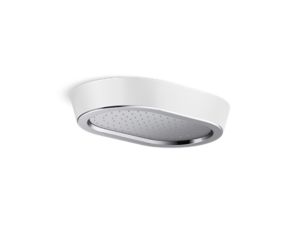 Rain Showerhead, White Argile™ band