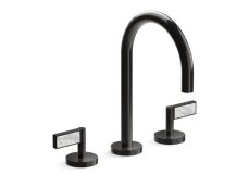 One™ Sink faucet, gooseneck spout, White Carrara handles