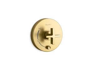 Pressure balance trim with diverter, cross handle