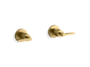 Wall-mount bath faucet handles, lever
