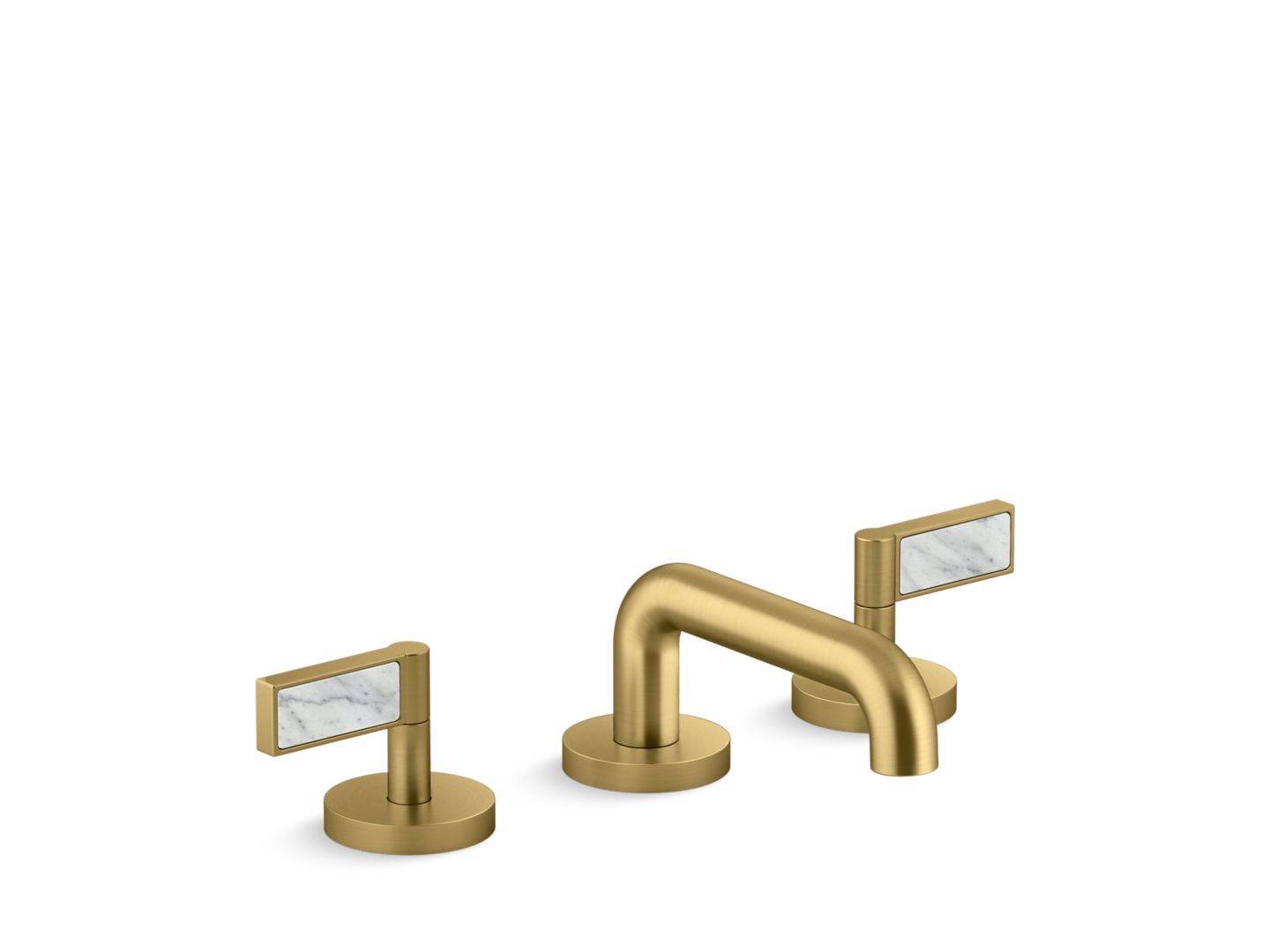 One™ Sink faucet, low spout, white Carrara handles