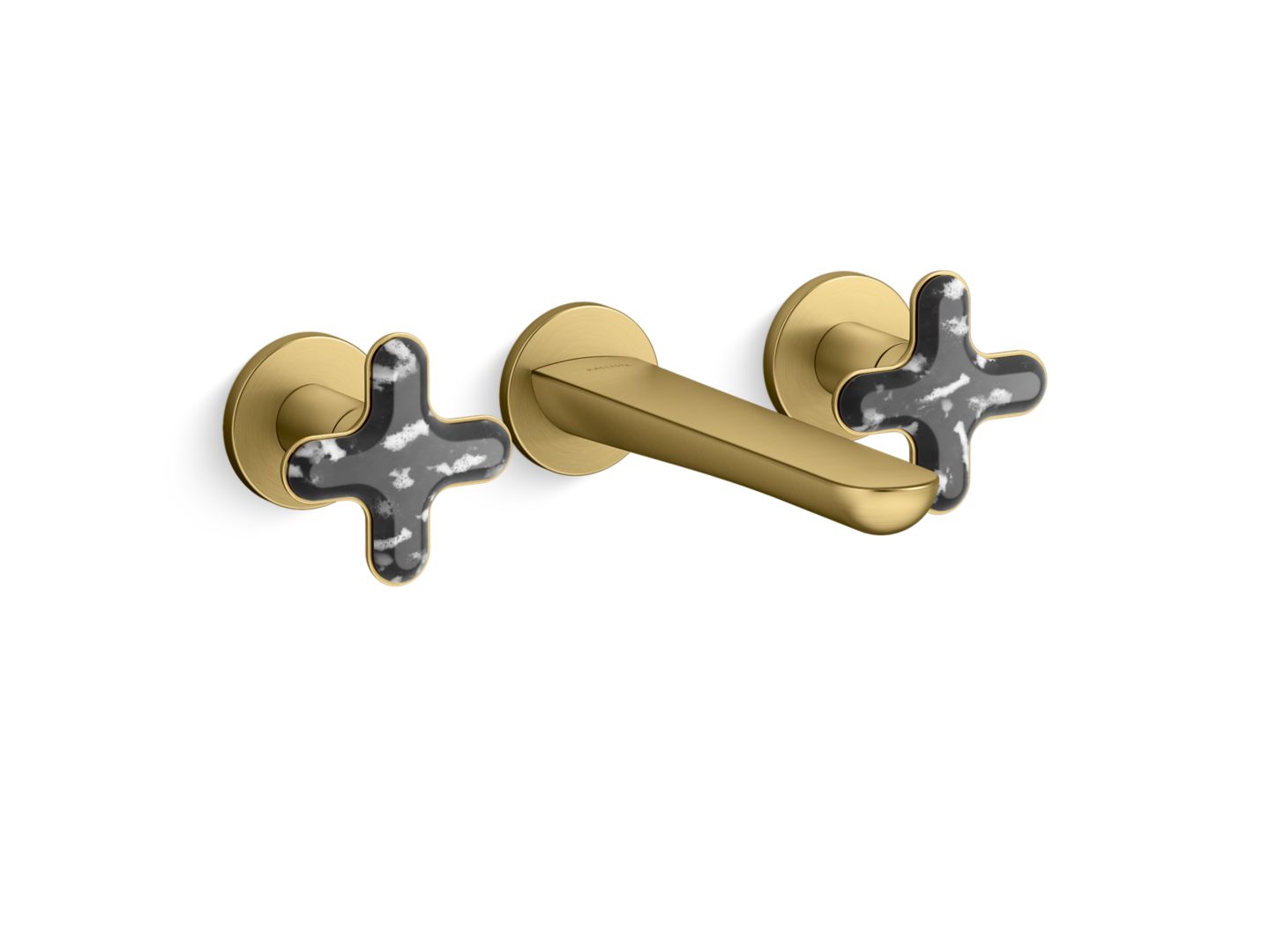 002® Wall Mount Widespread Sink Faucet, Zebra Jasper Cross Handles