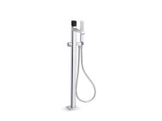 Bezel™ Freestanding Bath Faucet with Handshower, Nero Marquina Handle