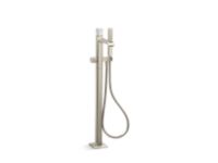 Freestanding Bath Faucet, with Handshower, White Carrara Stone 0
