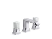 Widespread Sink Faucet, White Carrara Stone 1