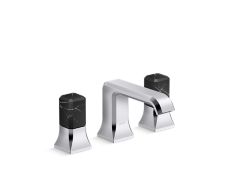 Bezel™ Widespread Sink Faucet, Nero Marquina Handles