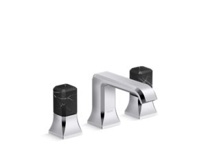 Widespread Sink Faucet, Nero Marquina Stone