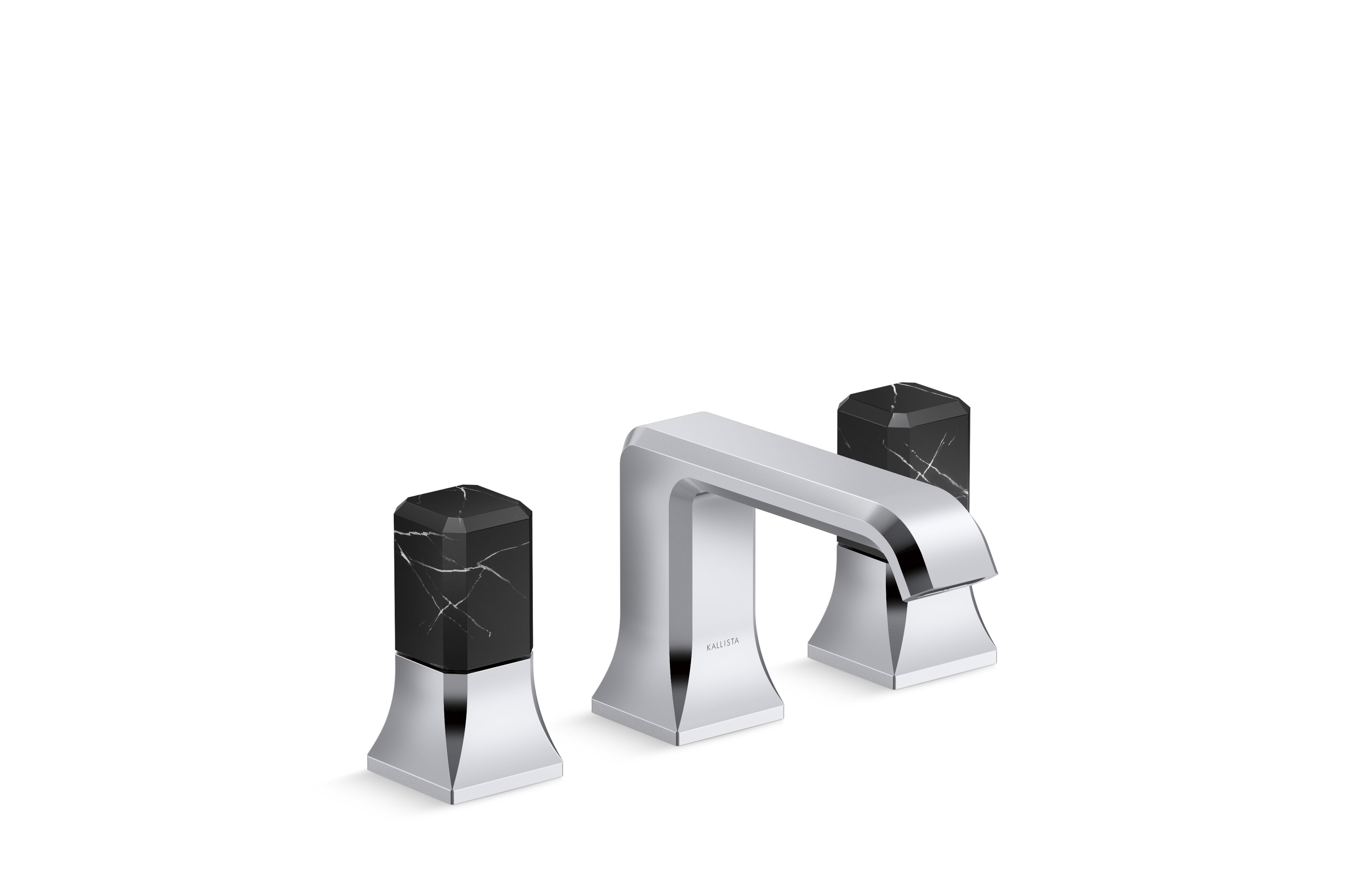 Bezel™ — Widespread Sink Faucet, Nero Marquina Handles