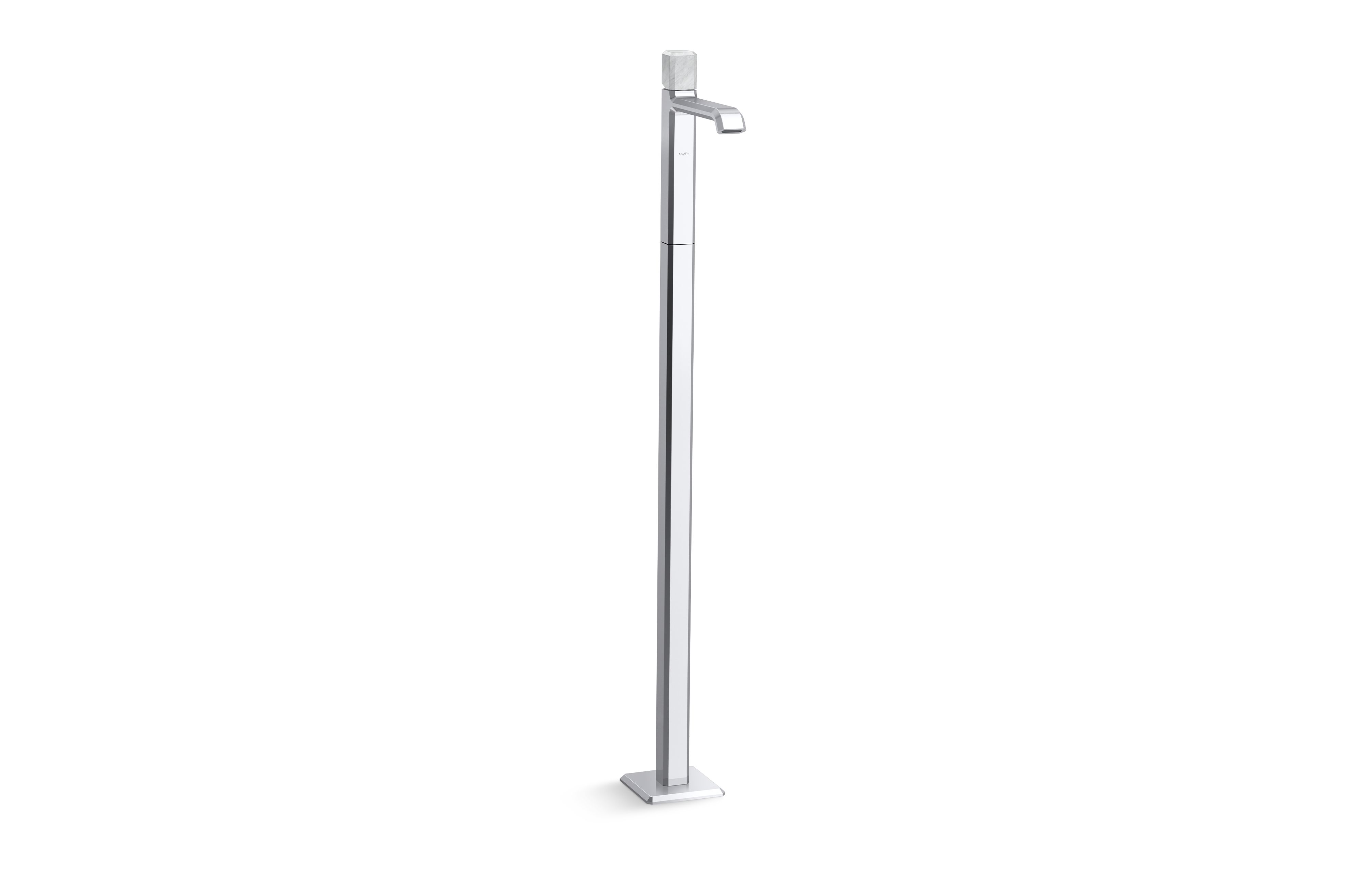 Bezel™ — Floormount Single Control Sink Faucet, White Carrara Handle