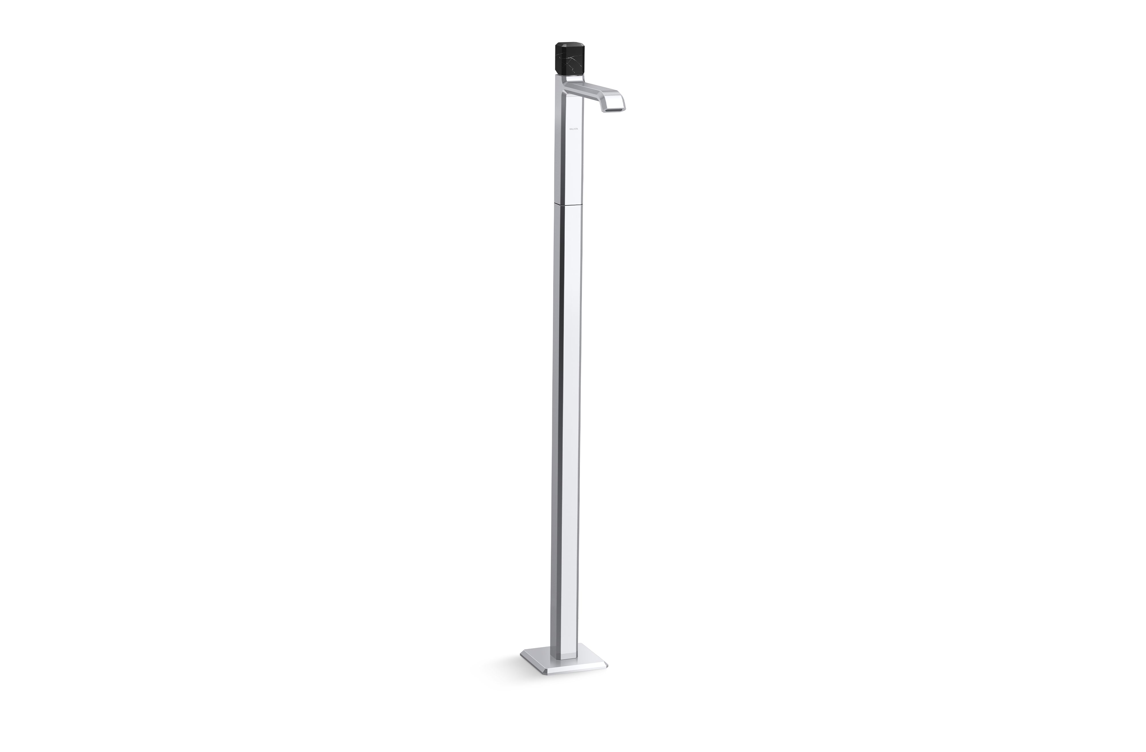 Bezel™ — Floormount Single Control Sink Faucet, Nero Marquina Handle