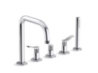 Deckmount Bath Faucet with Diverter and Handshower 1