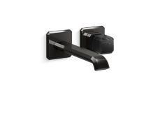 Bezel™ Wall Mount Single Control Sink Faucet, Elongated Spout, Nero Marquina Handle