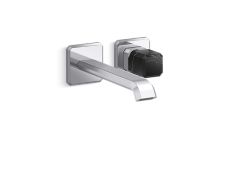 Bezel™ Wall Mount Single Control Sink Faucet, Elongated Spout, Nero Marquina Handle