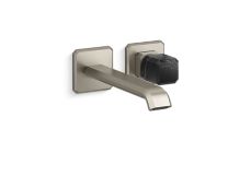 Bezel™ Wall Mount Single Control Sink Faucet, Elongated Spout, Nero Marquina Handle