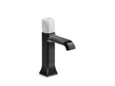 Bezel™ Single Control Sink Faucet, White Carrara Handle
