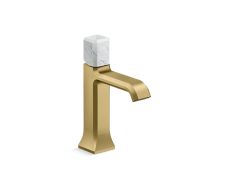 Bezel™ Single Control Sink Faucet, White Carrara Handle