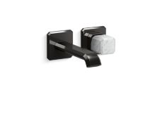 Bezel™ Wall Mount Single Control Sink Faucet, White Carrara Handle