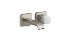 Bezel™ Wall Mount Single Control Sink Faucet, White Carrara Handle
