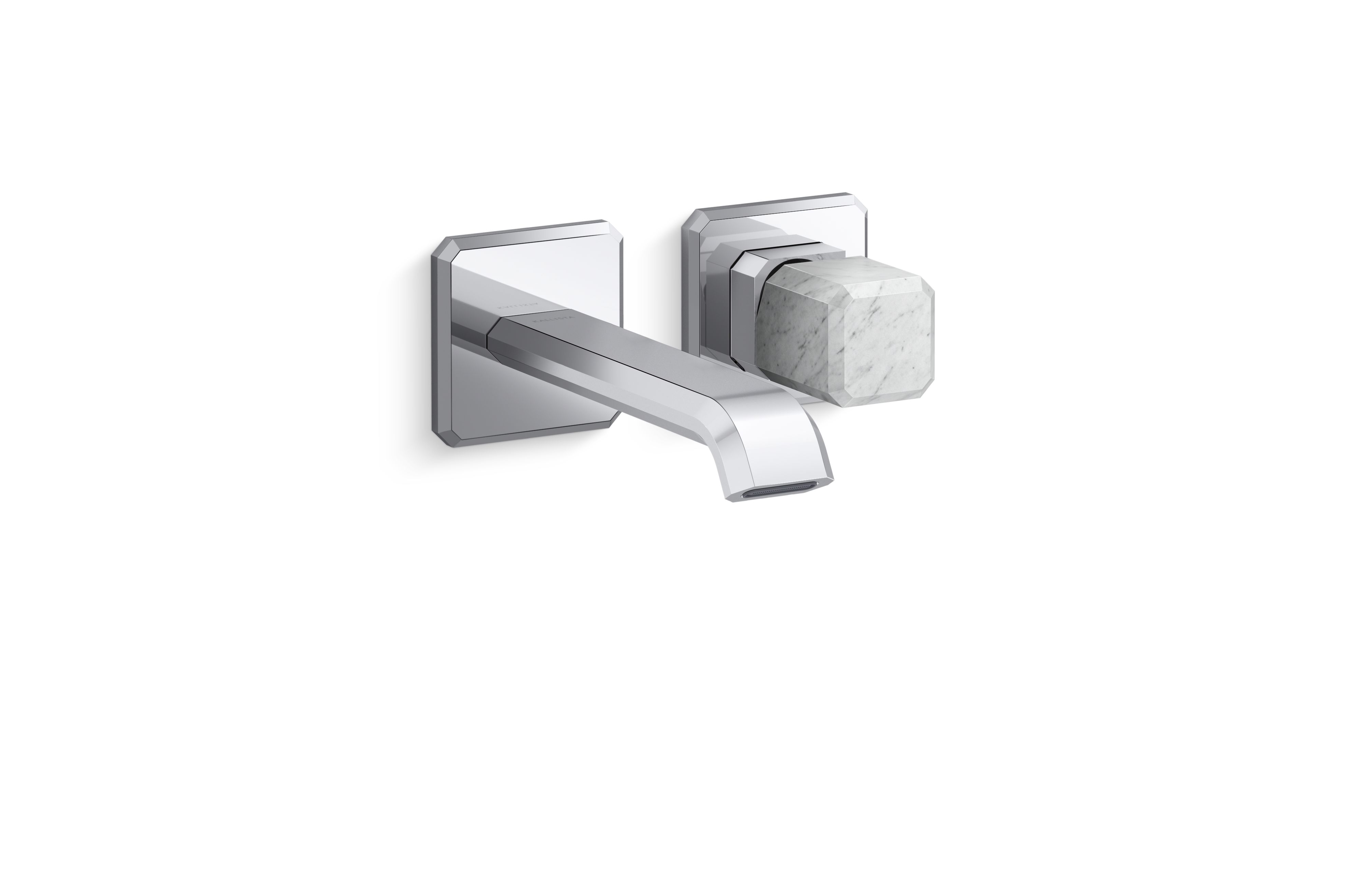 Bezel™ — Wall Mount Single Control Sink Faucet, White Carrara Handle