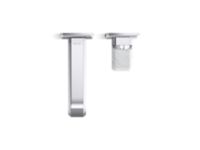 Wall Mount Single Control Sink Faucet, White Carrara Stone 4