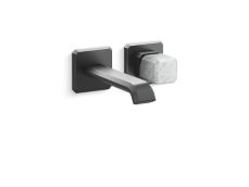 Bezel™ Wall Mount Single Control Sink Faucet, White Carrara Handle