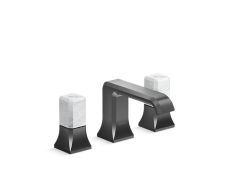 Bezel™ Widespread Sink Faucet, White Carrara Handles