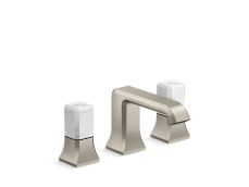 Bezel™ Widespread Sink Faucet, White Carrara Handles