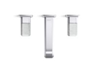 Wall Mount Widespread Sink Faucet, White Carrara Stone 4