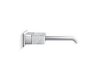 Wall Mount Widespread Sink Faucet, Elongated Spout, White Carrara Stone 2