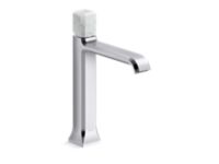 Single Control Sink Faucet, Tall Spout, White Carrara Stone 0