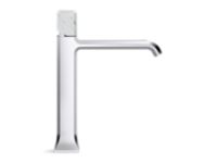 Single Control Sink Faucet, Tall Spout, White Carrara Stone 3