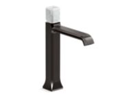 Single Control Sink Faucet, Tall Spout, White Carrara Stone 0