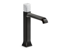 Bezel™ Single Control Sink Faucet, Tall Spout, White Carrara Handle
