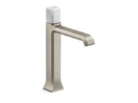 Single Control Sink Faucet, Tall Spout, White Carrara Stone 0