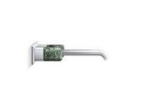 Wall Mount Widespread Sink Faucet, Elongated Spout, Guatemala Stone Handles 2