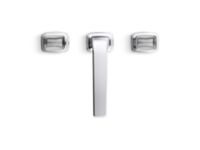 Sink faucet, low spout, clear Saint-Louis crystal knob handles 4