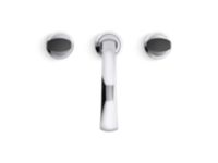 Sink faucet, arch spout, Matte Black Porcelain knob handles 3