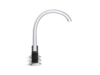 Sink faucet, arch spout, Matte Black Porcelain knob handles 2