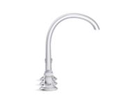 Sink faucet, arch spout, Spring Rain enamel lever handles 4