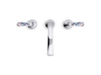 Sink faucet, arch spout, Spring Rain enamel lever handles 5