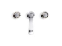 Sink faucet, low spout, flannel grey Saint-Louis crystal knob handles 4