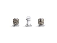 Sink faucet, low spout, flannel grey Saint-Louis crystal knob handles 2