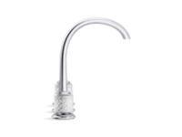 Sink faucet, arch spout, clear Saint-Louis crystal knob handles 4