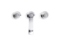 Sink faucet, low spout, clear Saint-Louis crystal knob handles 3