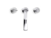 Sink faucet, arch spout, clear Saint-Louis crystal knob handles 5